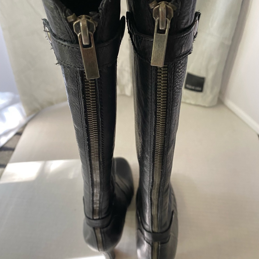 Dolce Vita black calfskin leather platform boots with back zip size 8 1/2 - Picture 14 of 16